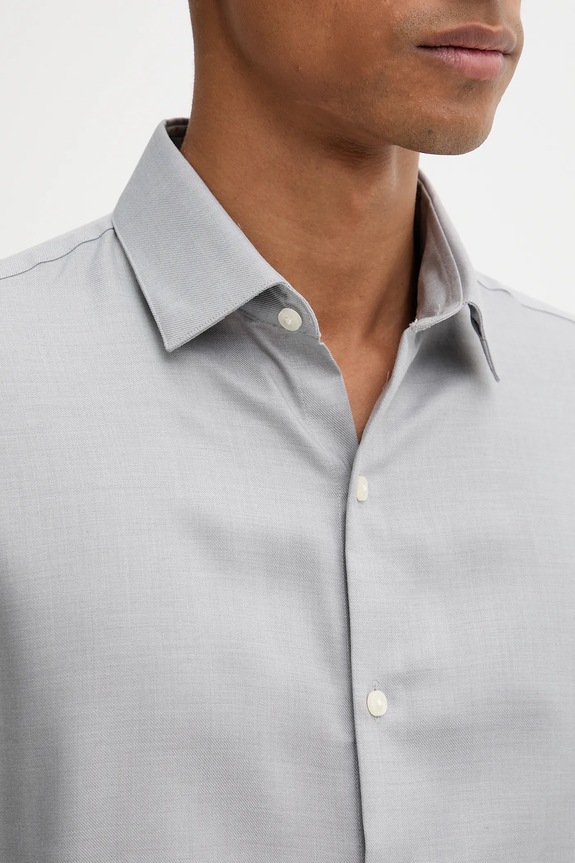 Vlnená košeľa Calvin Klein LV019EU066 sivá