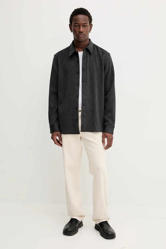 Košeľa Calvin Klein LV04LD114G tmavomodrá AW25