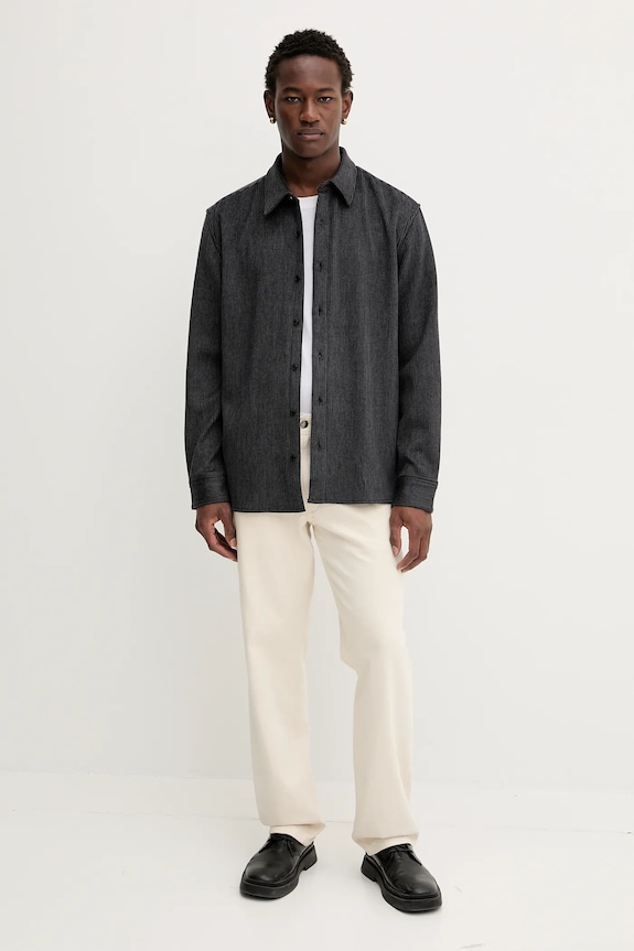 Košeľa Calvin Klein LV04LD114G tmavomodrá AW25
