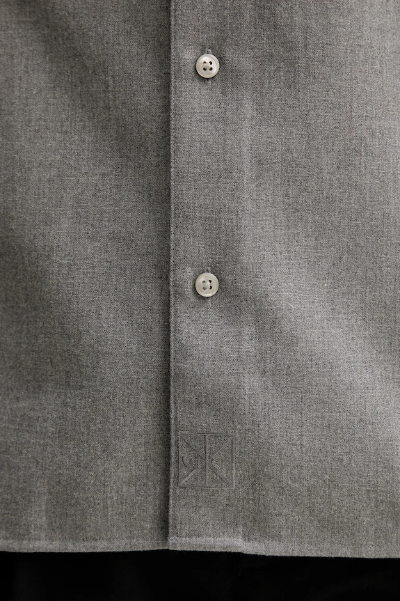 Calvin Klein koszula z dodatkiem wełny szary LV04LD115G