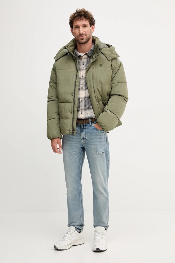Calvin Klein Jeans koszula bawełniana LV04RD105G szary AW25