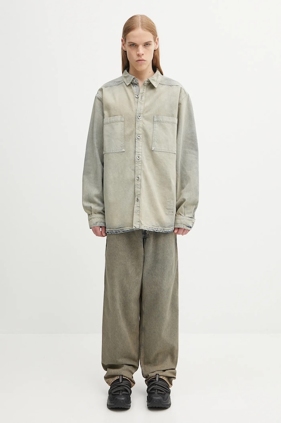 Rick Owens DRKSHDW cotton shirt Jumbo Outershirt DU02E7769.DMP gray
