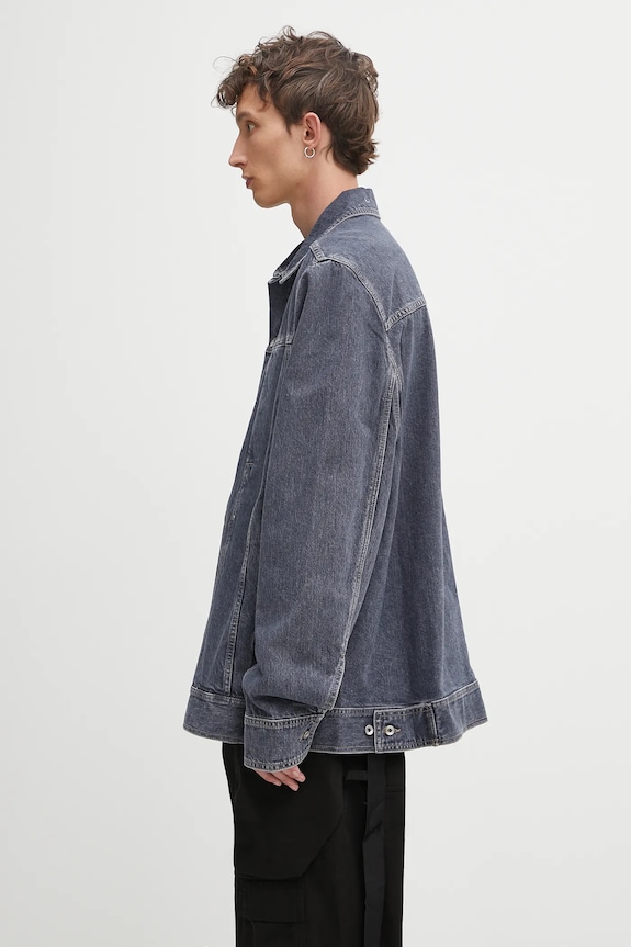 Džínová košile Rick Owens DRKSHDW Lido Worker DU02E7752.DGY šedá AW25