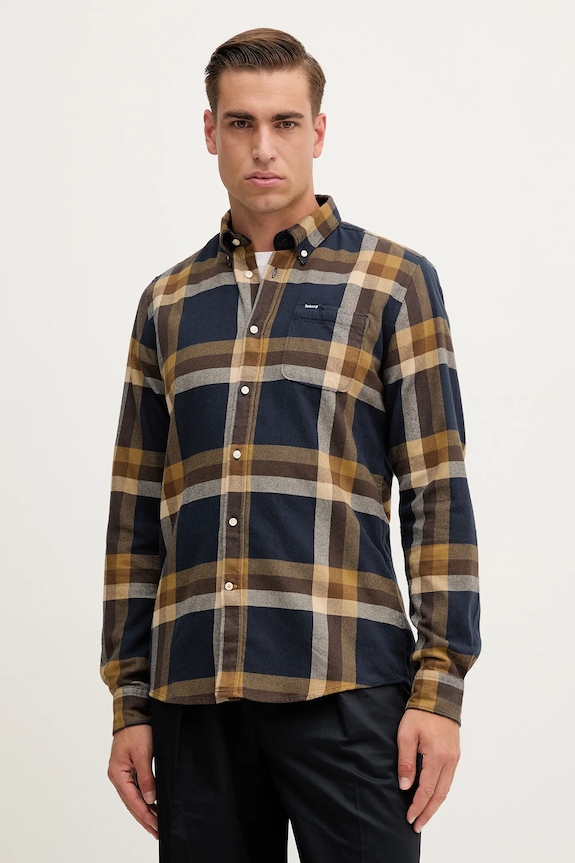 Хлопковая рубашка Barbour FOLLEY casual тёмно-синий MSH5364