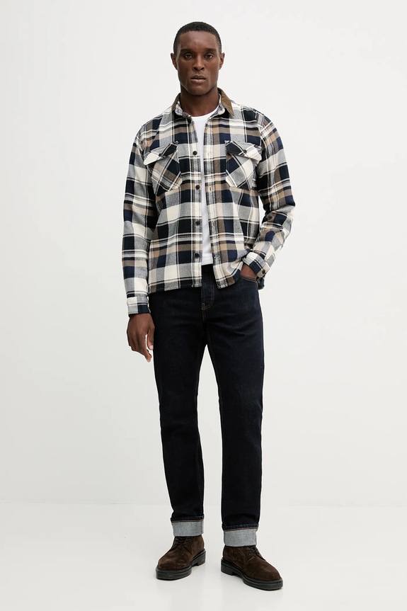 Barbour koszula bawełniana GRASMOOR MSH5646 granatowy AW25