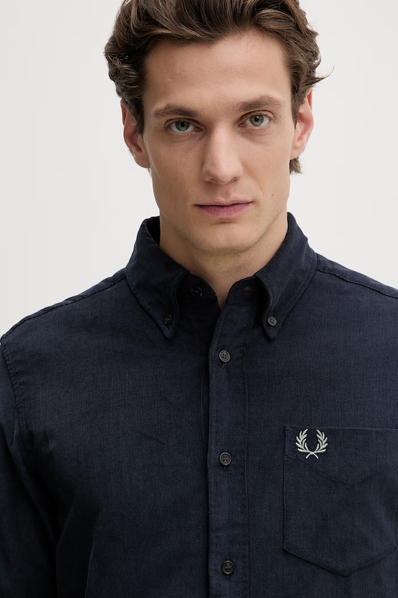 Fred Perry camicia in cotone blu navy M1737