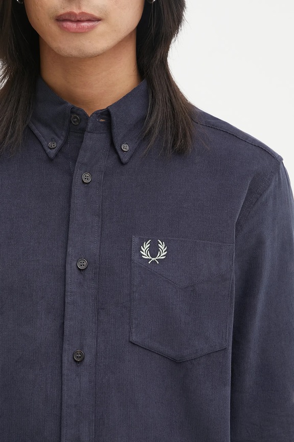 Бавовняна сорочка Fred Perry темно-синій M1737