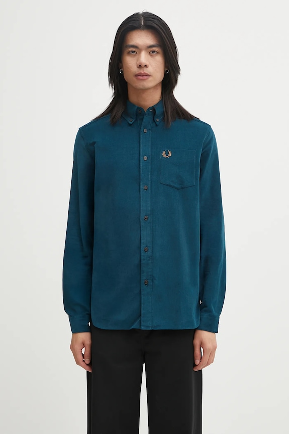 Fred Perry cotton shirt cotton turquoise M1737