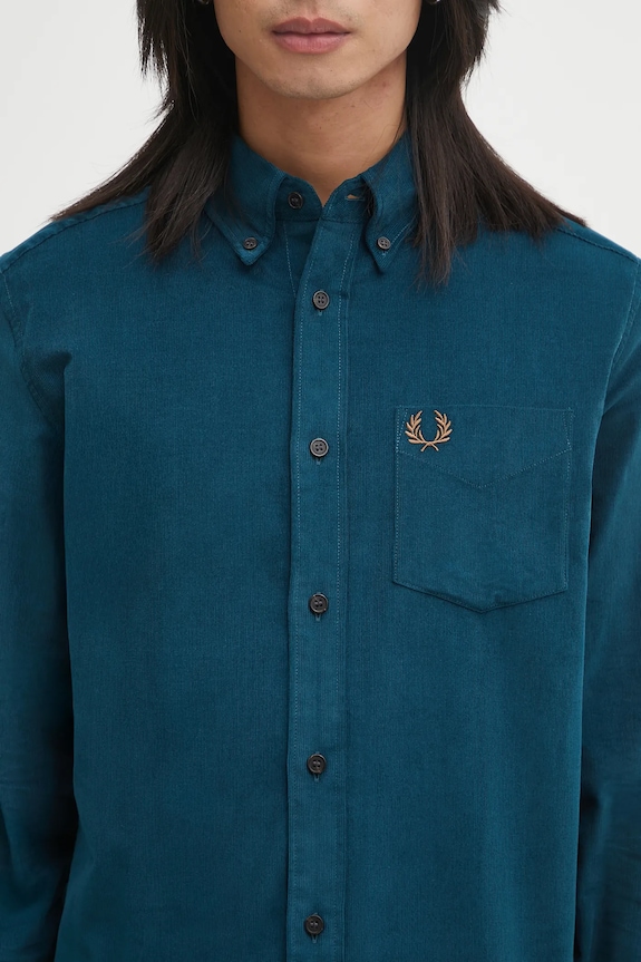 Fred Perry cotton shirt turquoise M1737