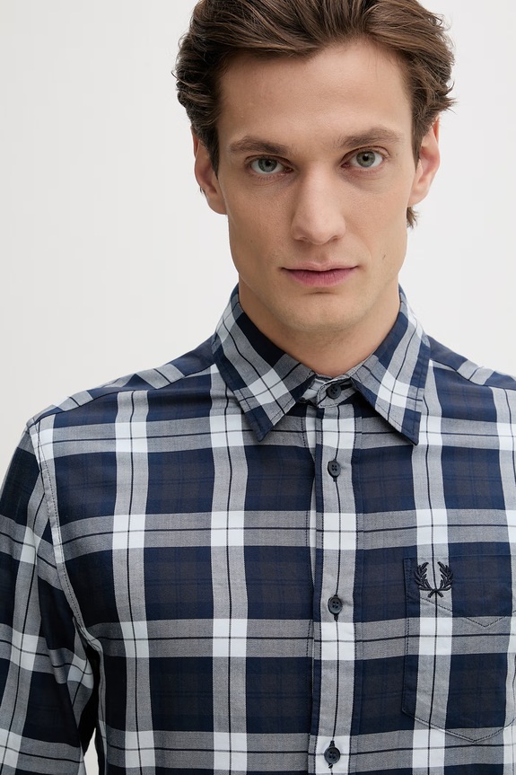 Fred Perry koszula bawełniana granatowy M1742