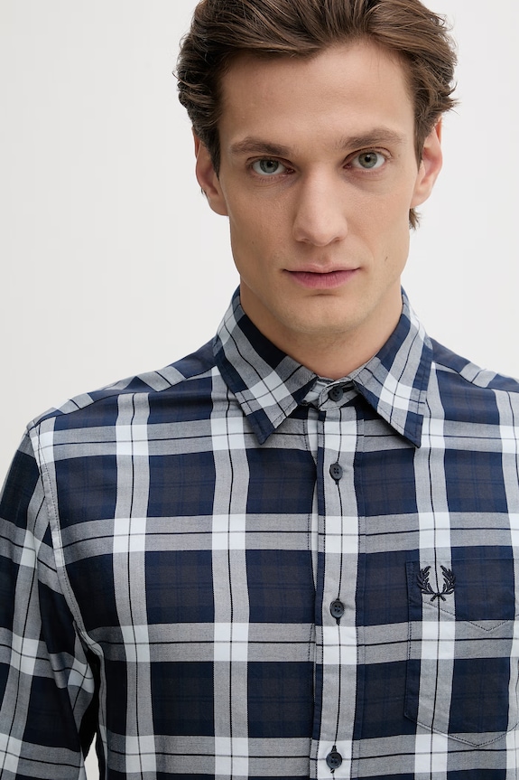 Fred Perry koszula bawełniana granatowy M1742