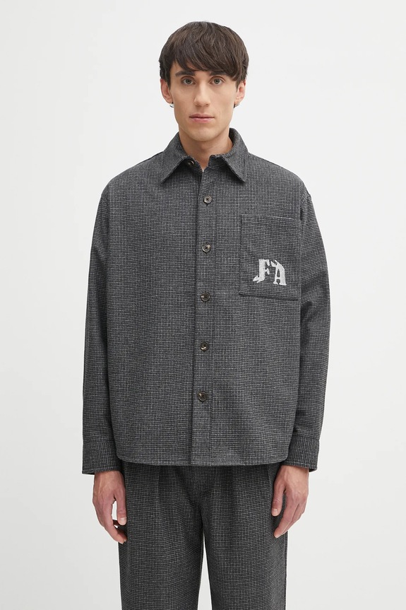 Fucking Awesome wool blend shirt relaxed gray PN20039