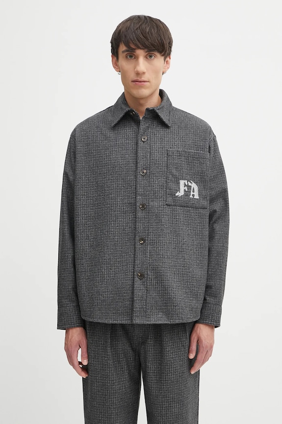 Fucking Awesome wool blend shirt relaxed gray PN20039