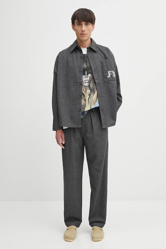 Fucking Awesome wool blend shirt PN20039 gray