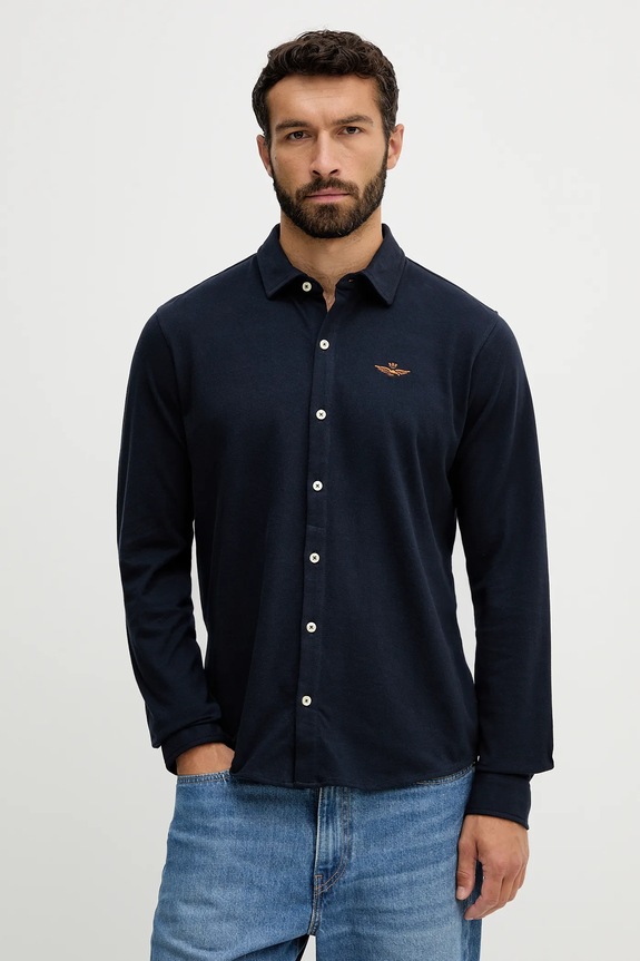 Aeronautica Militare camicia semplice blu navy CA1265UP00342