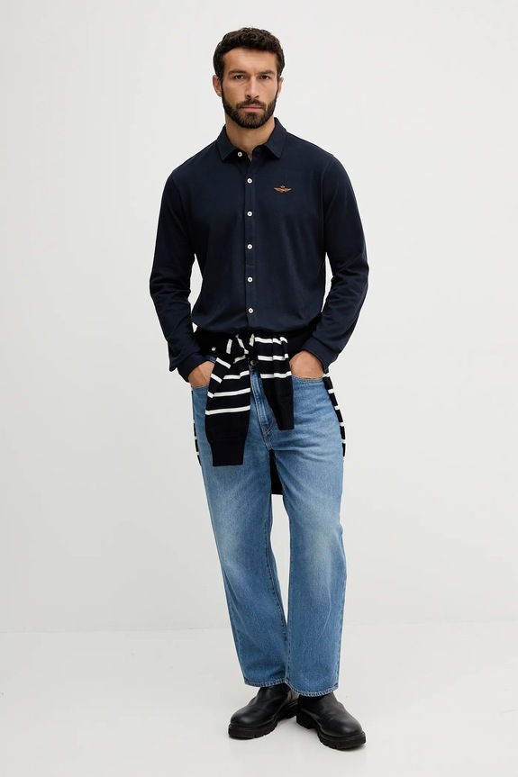 Aeronautica Militare camicia CA1265UP00342 blu navy AW25