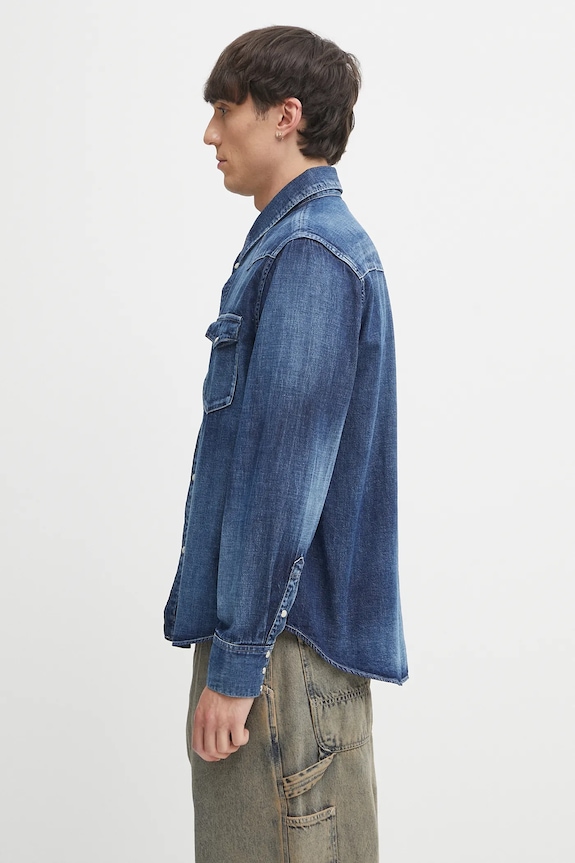 Дънкова риза Visvim social sculpture shirt 125105007001 тъмносин AW25