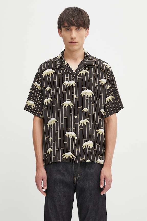 Копринена риза Visvim copa shirt s/s bamboo свободна черен 125105011003