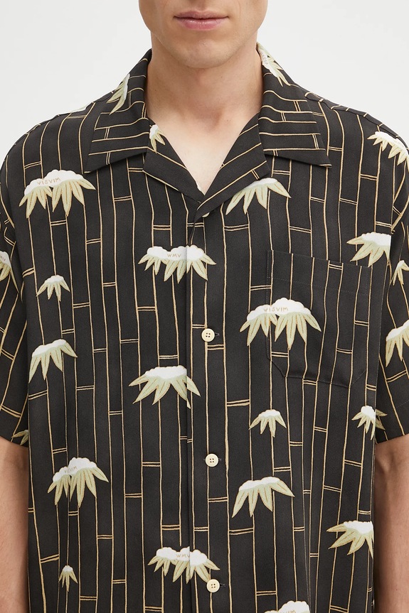 Копринена риза Visvim copa shirt s/s bamboo черен 125105011003