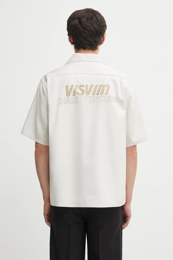 Visvim cămașă de lână keesey sp shirt scurt bej 125105011013