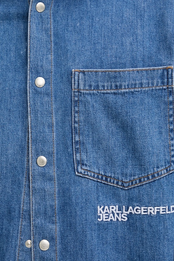 Rifľová košeľa Karl Lagerfeld Jeans A4M16001 modrá