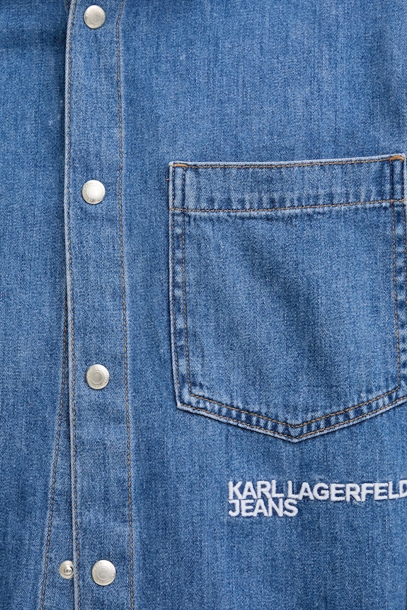 Rifľová košeľa Karl Lagerfeld Jeans A4M16001 modrá