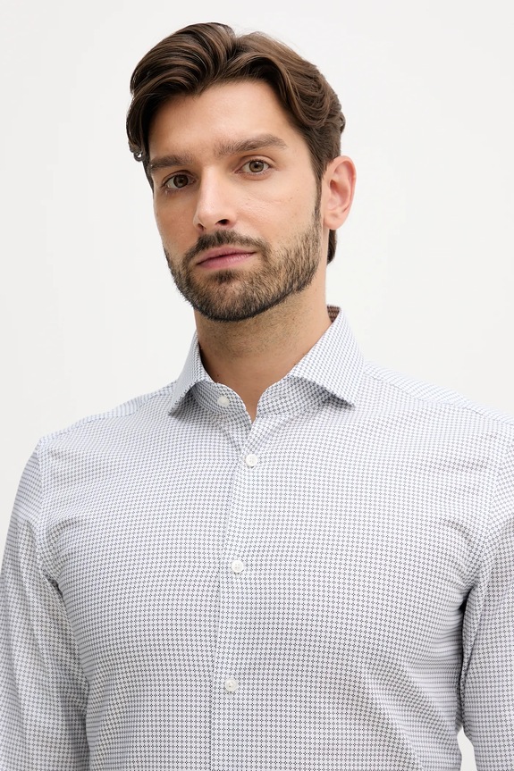 BOSS camicia in cotone H-HANK-spr-B1-C1-253 blu navy 50550643