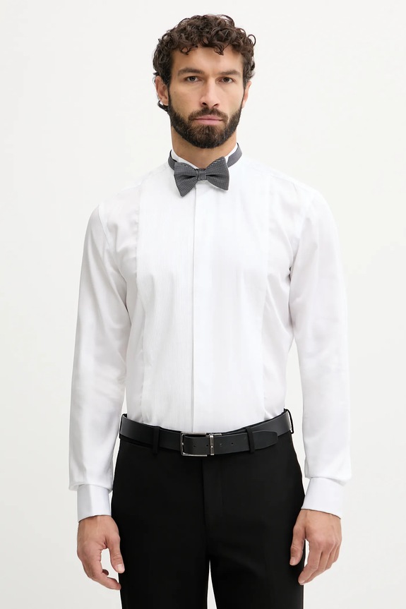 Bavlnená košeľa BOSS H-HANK-W-TUX3-DC-254 slim biela 50550662