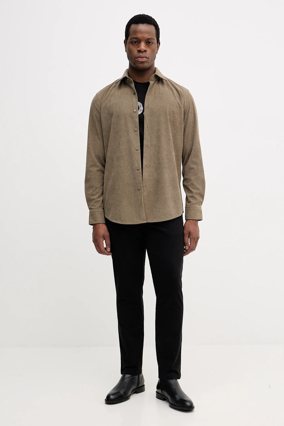 BOSS kordbársony ing 50550679 zöld AW25
