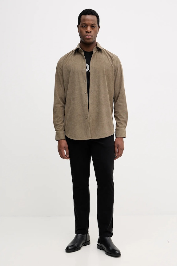 BOSS kordbársony ing 50550679 zöld AW25