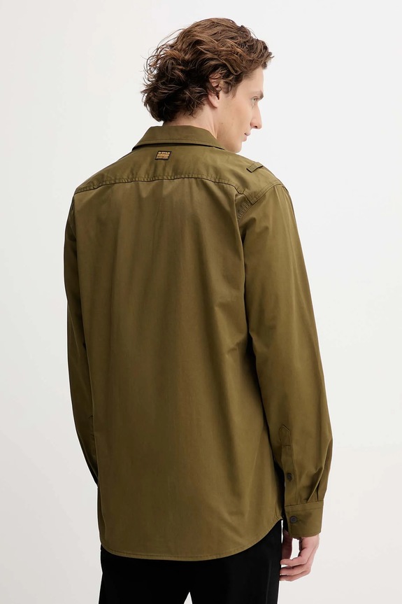 Îmbrăcăminte G-Star cămașă din bumbac Cargo Pocket Regular D26942.E077 verde