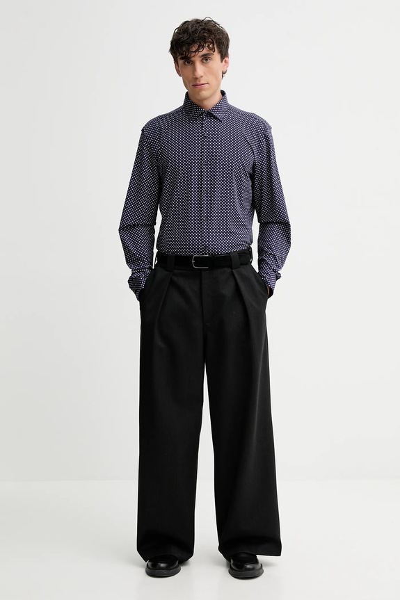 Košeľa HUGO Kenno 50550524 tmavomodrá AW25