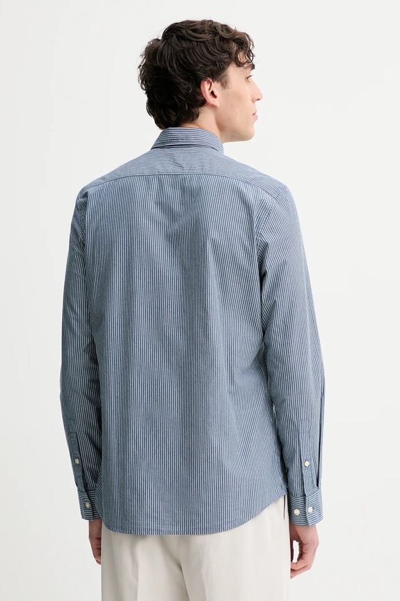 Ρούχα Βαμβακερό πουκάμισο Marc O'Polo 528729742358 μπλε