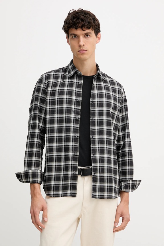 Marc O'Polo camicia in cotone regolare grigio 529740042118