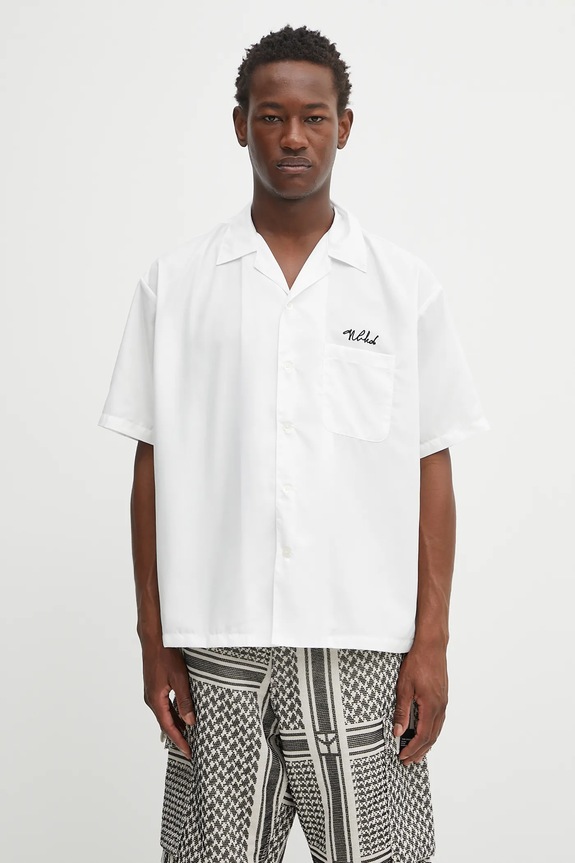 NEIGHBORHOOD camicia solid-color hawaiian shirt ss regolare bianco 251TSNH.SHM07
