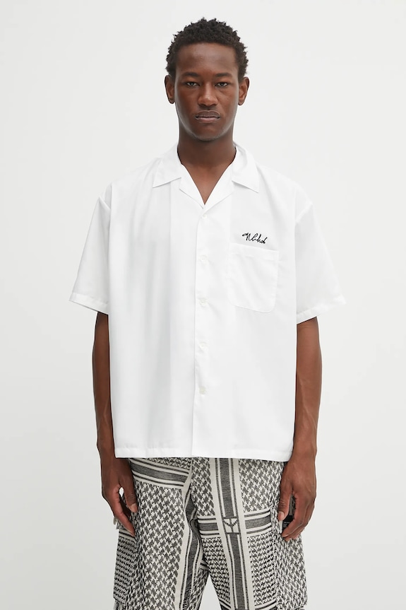 NEIGHBORHOOD camicia solid-color hawaiian shirt ss regolare bianco 251TSNH.SHM07