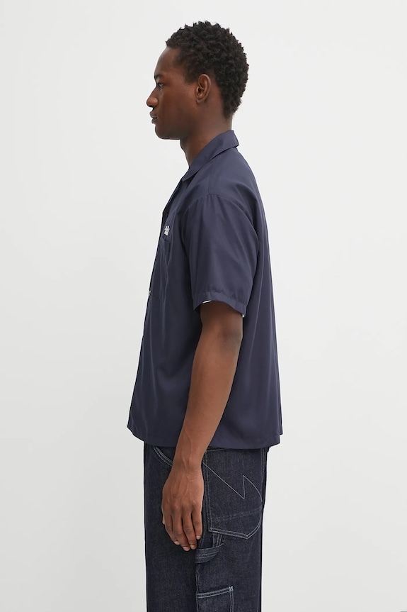 NEIGHBORHOOD camicia solid-color hawaiian shirt ss 251TSNH.SHM07 blu navy AW25
