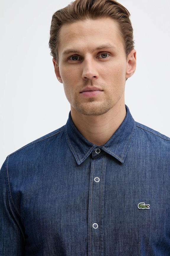 Дънкова риза от памук Lacoste син CH9084