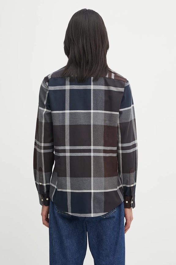 Oblečenie Bavlnená košeľa Barbour Dunoon Tailored Tartan Shirt MSH4980TN38 tmavomodrá
