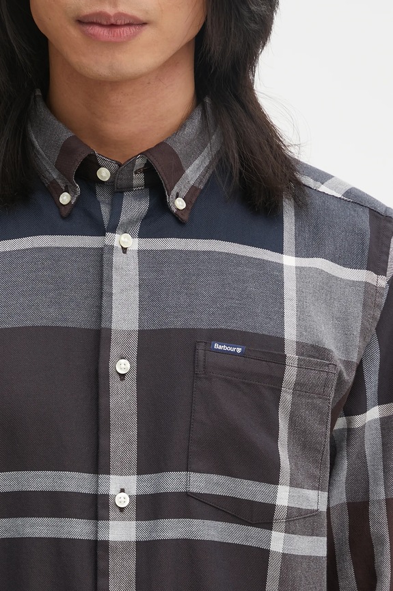 Bavlnená košeľa Barbour Dunoon Tailored Tartan Shirt tmavomodrá MSH4980TN38