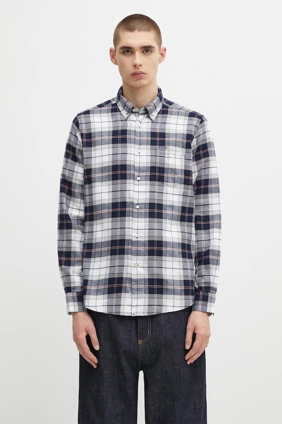 Bavlnená košeľa Barbour Fortrose Tailored Tartan Shirt regular tmavomodrá MSH4991TN42