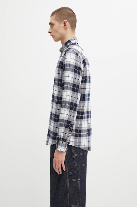 Bavlnená košeľa Barbour Fortrose Tailored Tartan Shirt MSH4991TN42 tmavomodrá AW25