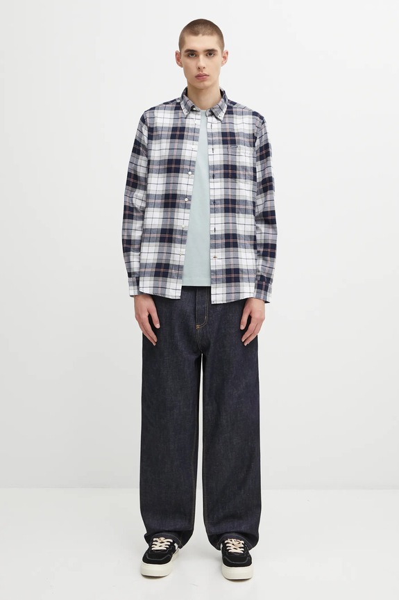 Bavlnená košeľa Barbour Fortrose Tailored Tartan Shirt MSH4991TN42 tmavomodrá