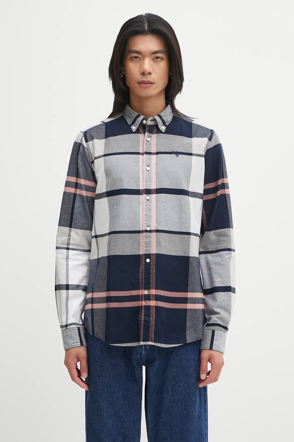 Bavlnená košeľa Barbour Iceloch Tailored Tartan Shirt regular tmavomodrá MSH4994TN42