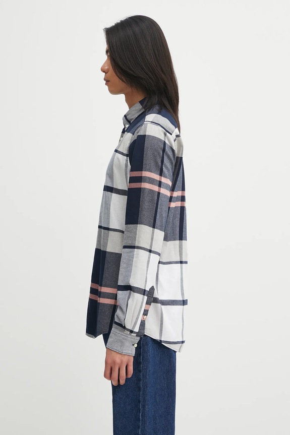 Bavlnená košeľa Barbour Iceloch Tailored Tartan Shirt MSH4994TN42 tmavomodrá AW25