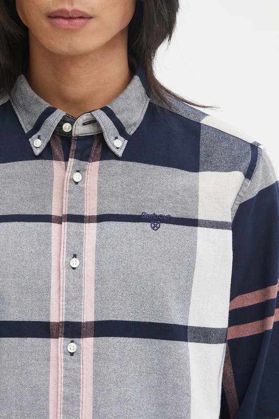 Bavlnená košeľa Barbour Iceloch Tailored Tartan Shirt tmavomodrá MSH4994TN42