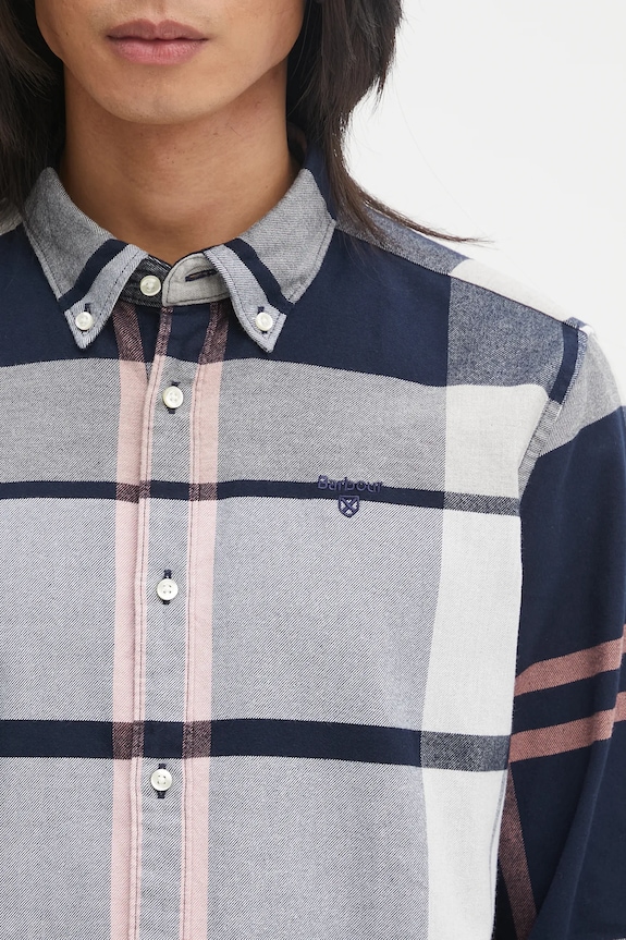 Bavlnená košeľa Barbour Iceloch Tailored Tartan Shirt tmavomodrá MSH4994TN42