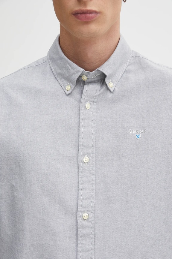 Хлопковая рубашка Barbour Oxtown Tailored Shirt серый MSH5301BU43