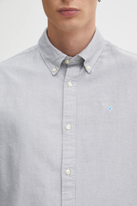 Хлопковая рубашка Barbour Oxtown Tailored Shirt серый MSH5301BU43