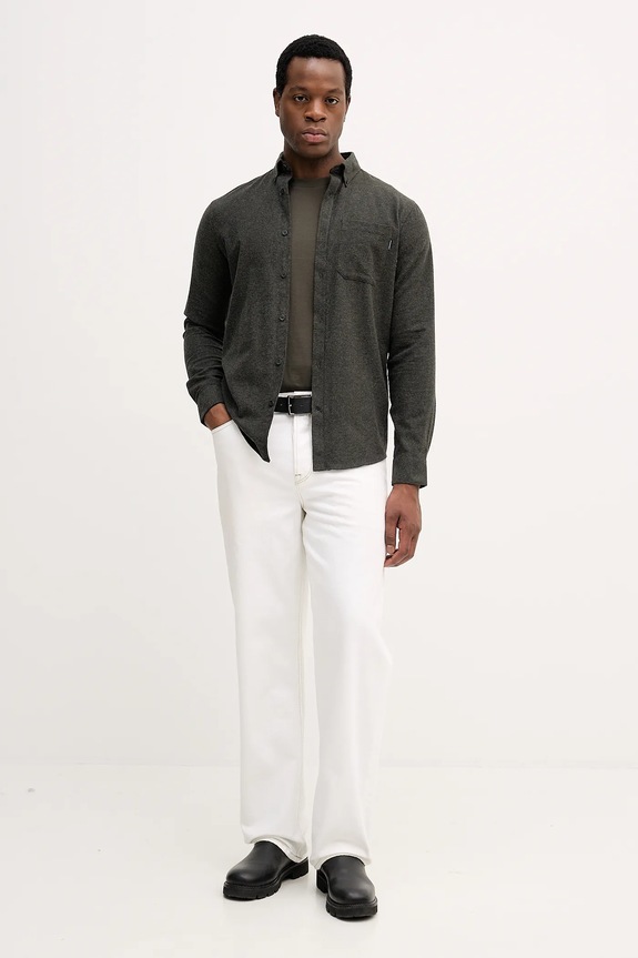 Βαμβακερό πουκάμισο Lindbergh 30.225050 πράσινο AW25